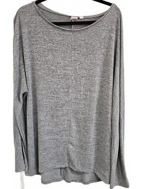 GAP Size XL Round Neck Heather Gray Long Sleeve Pullover Knit Top Shirt